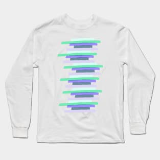 Blue Ocean waves abstract stripes Long Sleeve T-Shirt